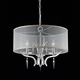 Kristall Modern Pendel Med 3 Ljus Och Halvtransparent Skärm