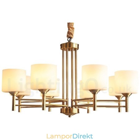 Ren Mässing Stor Lyxig Rustik Retro Vintage Mässing Hängande Ljuskrona Med Glasskärmar Ren Mässing Stor Lyxig Rustik Retro Vintage Mässing Hängande Ljuskrona Med Glasskärmar