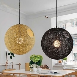 Country Enkel Modern Lampa Pastoral Rotting Lampa Hamp Ball Chandelier