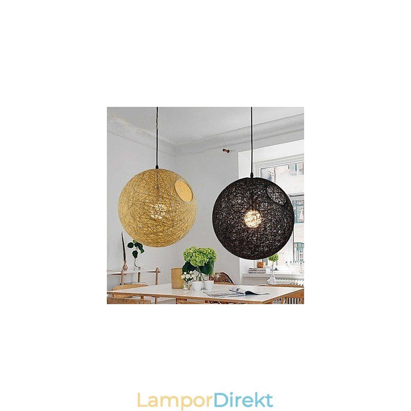 Country Enkel Modern Lampa Pastoral Rotting Lampa Hamp Ball Chandelier