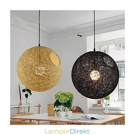 Country Enkel Modern Lampa Pastoral Rotting Lampa Hamp Ball Chandelier