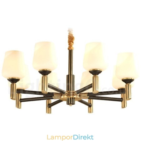 Ren Mässing Stor Lyxig Rustik Retro Vintage Mässing Hängande Ljuskrona Med Glasskärmar Ren Mässing Stor Lyxig Rustik Retro Vintage Mässing Hängande Ljuskrona Med Glasskärmar