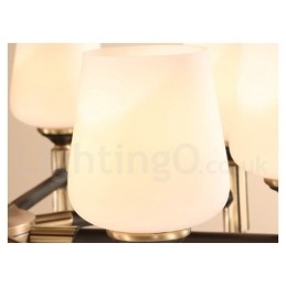 Ren Mässing Stor Lyxig Rustik Retro Vintage Mässing Hängande Ljuskrona Med Glasskärmar