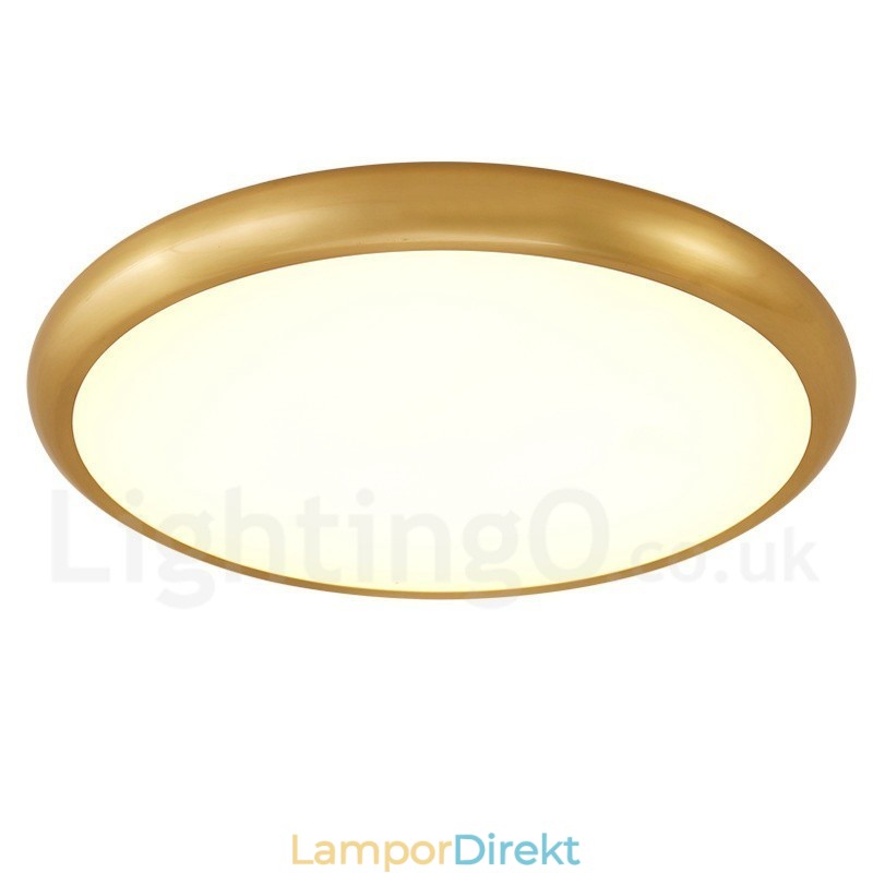 Ultratunn Dimbar Modern Modern Nordisk Stil Infälld Mässingstaklampa Med Akrylskärm Kan Också Användas Som Vägglampa