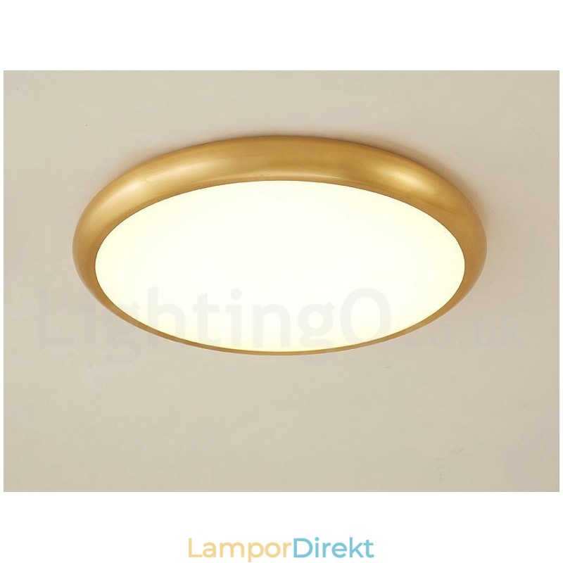 Ultratunn Dimbar Modern Modern Nordisk Stil Infälld Mässingstaklampa Med Akrylskärm Kan Också Användas Som Vägglampa
