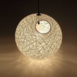 Country Enkel Modern Lampa Pastoral Rotting Lampa Hamp Ball Chandelier