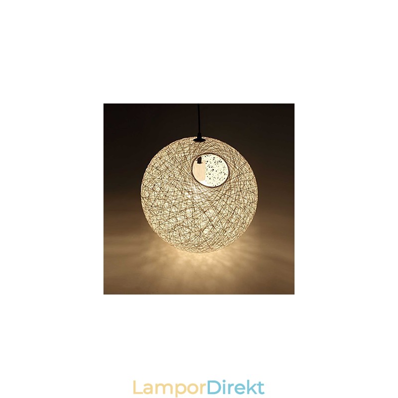 Country Enkel Modern Lampa Pastoral Rotting Lampa Hamp Ball Chandelier