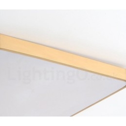 Ultratunn Fyrkantig Dimbar Modern Modern Nordisk Stil Infälld Taklampa I Mässing Med Akrylskärm Kan Också Användas Som Vägglampa
