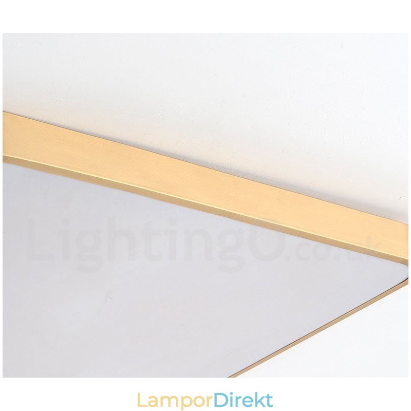 Ultratunn Fyrkantig Dimbar Modern Modern Nordisk Stil Infälld Taklampa I Mässing Med Akrylskärm Kan Också Användas Som Vägglampa
