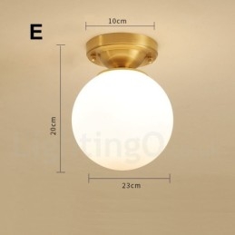 Pure Brass Rustic Lodge Nordic Style Infällda Taklampor Med Glasskärm
