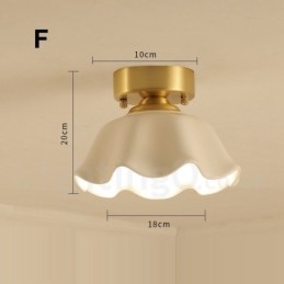 Pure Brass Rustic Lodge Nordic Style Infällda Taklampor Med Glasskärm