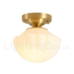 Pure Brass Rustic Lodge Nordic Style Infällda Taklampor Med Glasskärm