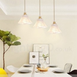 Pure Brass Rustic Lodge Nordic Style Pendellampa Med Glasskärm