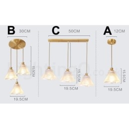 Pure Brass Rustic Lodge Nordic Style Pendellampa Med Glasskärm