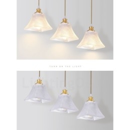 Pure Brass Rustic Lodge Nordic Style Pendellampa Med Glasskärm