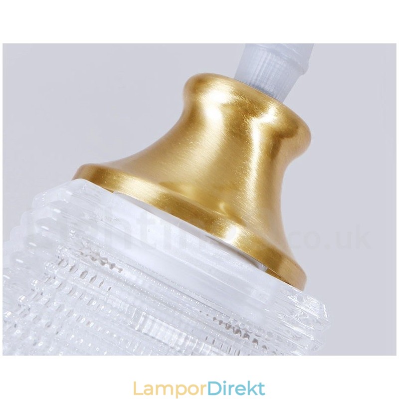 Pure Brass Rustic Lodge Nordic Style Pendellampa Med Glasskärm