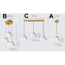 Pure Brass Rustic Lodge Nordic Style Pendellampa Med Keramikskärm