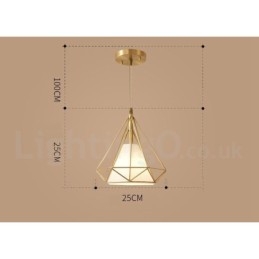 Pure Brass Rustic Lodge Nordic Style Pendellampa Med Tygskärm