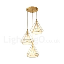 Pure Brass Rustic Lodge Nordic Style Pendellampa Med Tygskärm