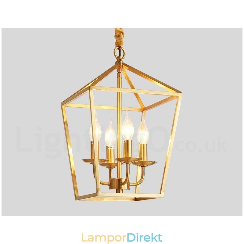 Pure Brass Rustic Lodge Nordic Style Pendellampa