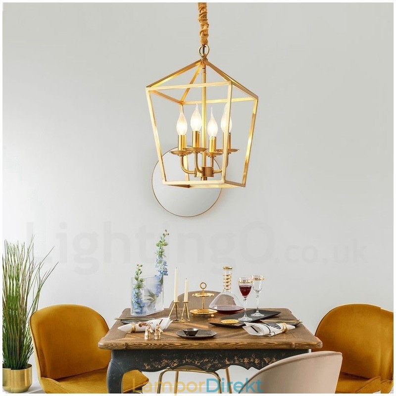 Pure Brass Rustic Lodge Nordic Style Pendellampa