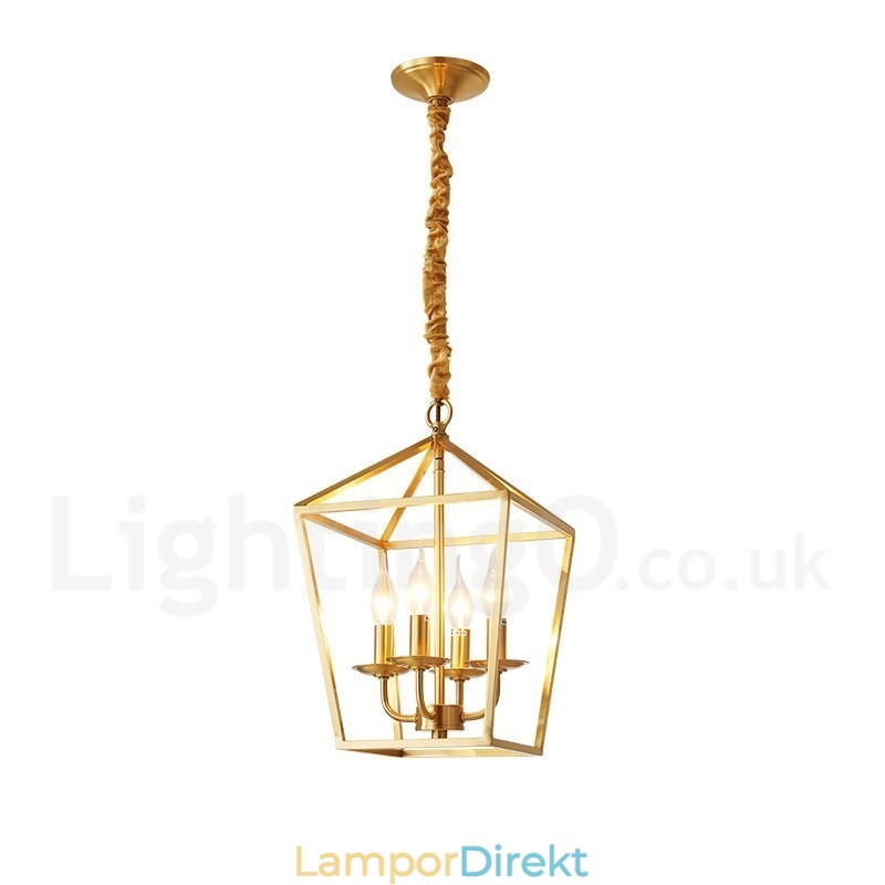 Pure Brass Rustic Lodge Nordic Style Pendellampa