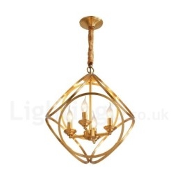 Pure Brass Rustic Lodge Nordic Style Pendellampa