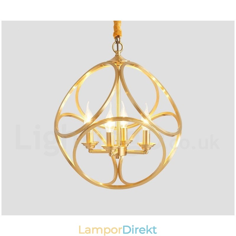 Pure Brass Rustic Lodge Nordic Style Pendellampa