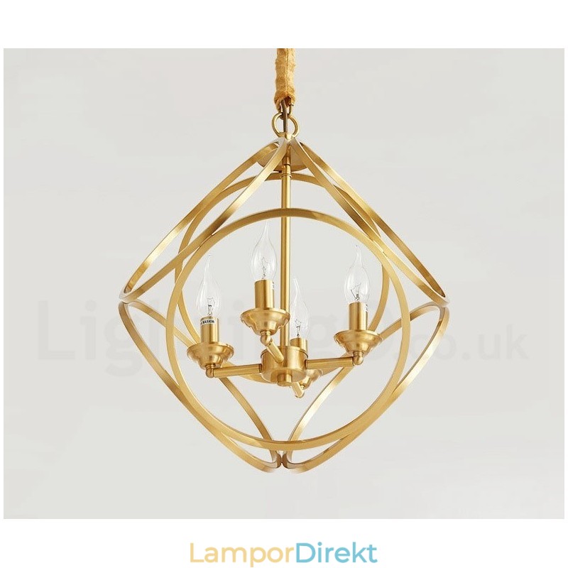 Pure Brass Rustic Lodge Nordic Style Pendellampa