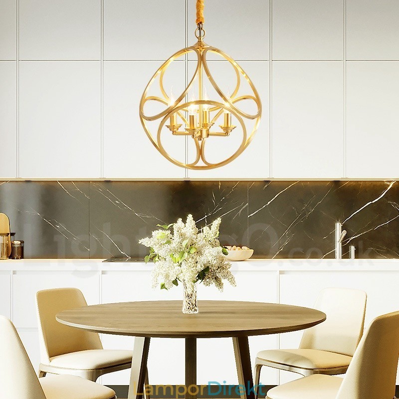 Pure Brass Rustic Lodge Nordic Style Pendellampa
