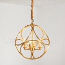 Pure Brass Rustic Lodge Nordic Style Pendellampa