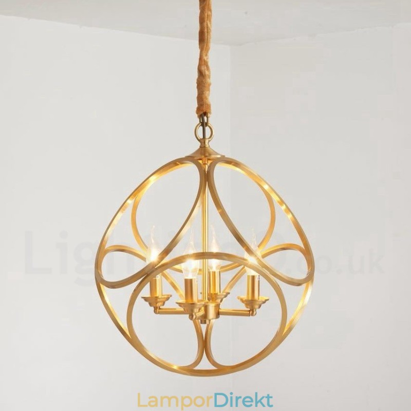 Pure Brass Rustic Lodge Nordic Style Pendellampa