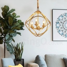 Pure Brass Rustic Lodge Nordic Style Pendellampa