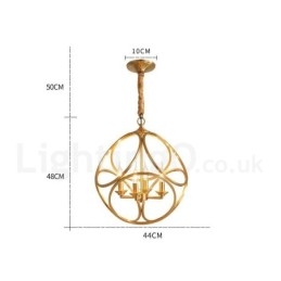 Pure Brass Rustic Lodge Nordic Style Pendellampa