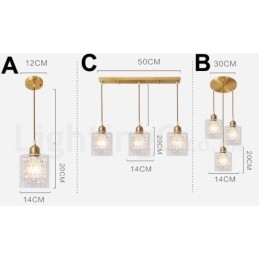 Pure Brass Rustic Lodge Nordic Style Pendellampa Med Glasskärm