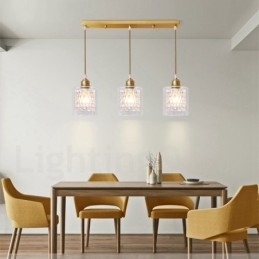 Pure Brass Rustic Lodge Nordic Style Pendellampa Med Glasskärm