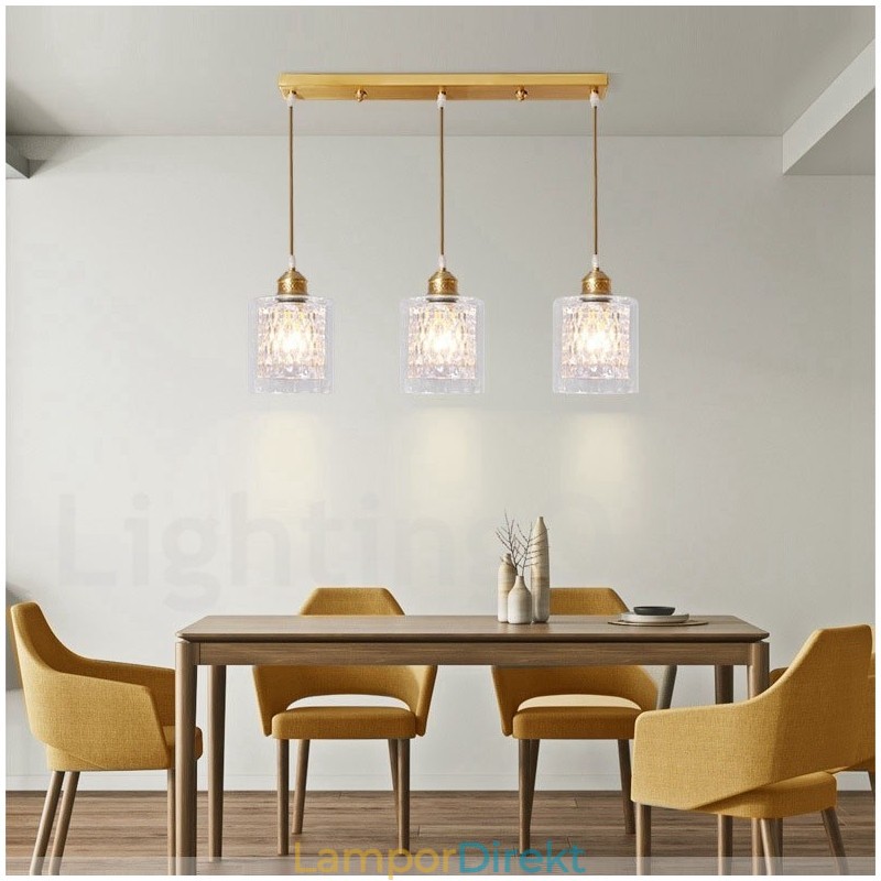 Pure Brass Rustic Lodge Nordic Style Pendellampa Med Glasskärm