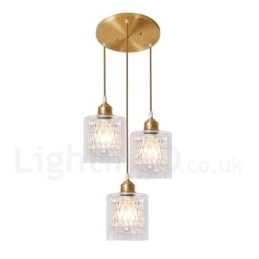 Pure Brass Rustic Lodge Nordic Style Pendellampa Med Glasskärm