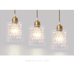 Pure Brass Rustic Lodge Nordic Style Pendellampa Med Glasskärm