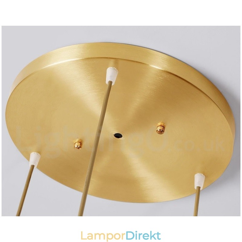 Pure Brass Rustic Lodge Nordic Style Pendellampa Med Glasskärm