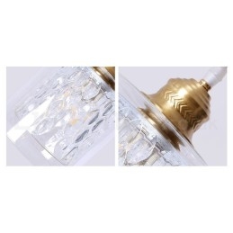 Pure Brass Rustic Lodge Nordic Style Pendellampa Med Glasskärm