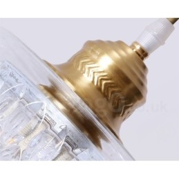 Pure Brass Rustic Lodge Nordic Style Pendellampa Med Glasskärm