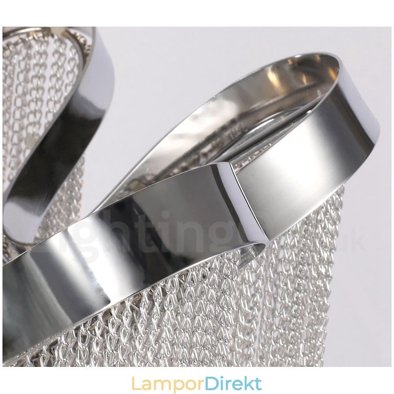 Aluminium Tofsar Ljuskrona Designer Pendel Light Silver Färg