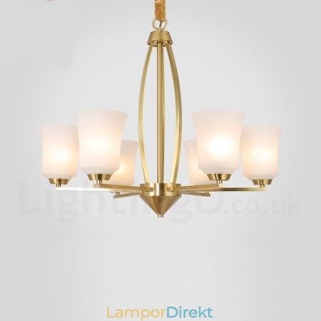 6 Ljus Ren Mässing Stor Lyxig Rustik Retro Vintage Mässing Hängande Ljuskrona Med Glasskärmar 6 Ljus Ren Mässing Stor Lyxig Rustik Retro Vintage Mässing Hängande Ljuskrona Med Glasskärmar