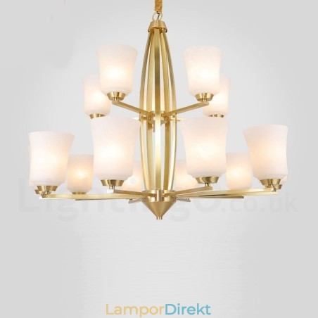 15 Ljus Ren Mässing Stor Lyxig Rustik Retro Vintage Mässing Hängande Ljuskrona Med Glasskärmar 15 Ljus Ren Mässing Stor Lyxig Rustik Retro Vintage Mässing Hängande Ljuskrona Med Glasskärmar