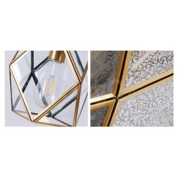 Pure Brass Rustic Lodge Nordic Style Pendellampa Med Glasskärm