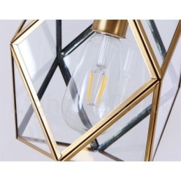 Pure Brass Rustic Lodge Nordic Style Pendellampa Med Glasskärm