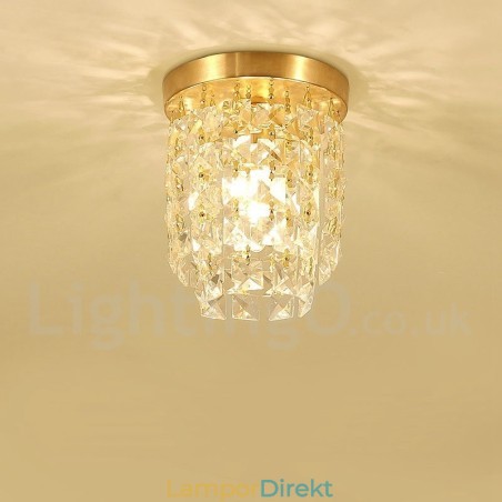 Pure Brass Rustic Lodge Nordic Style Flush Mount Crystal Ceiling Lights Pure Brass Rustic Lodge Nordic Style Flush Mount Crystal Ceiling Lights