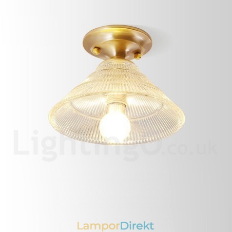 Pure Brass Rustic Lodge Nordic Style Infälld Taklampa Med Glasskärm Pure Brass Rustic Lodge Nordic Style Infälld Taklampa Med Glasskärm