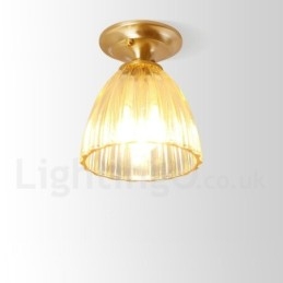 Pure Brass Rustic Lodge Nordic Style Infälld Taklampa Med Glasskärm